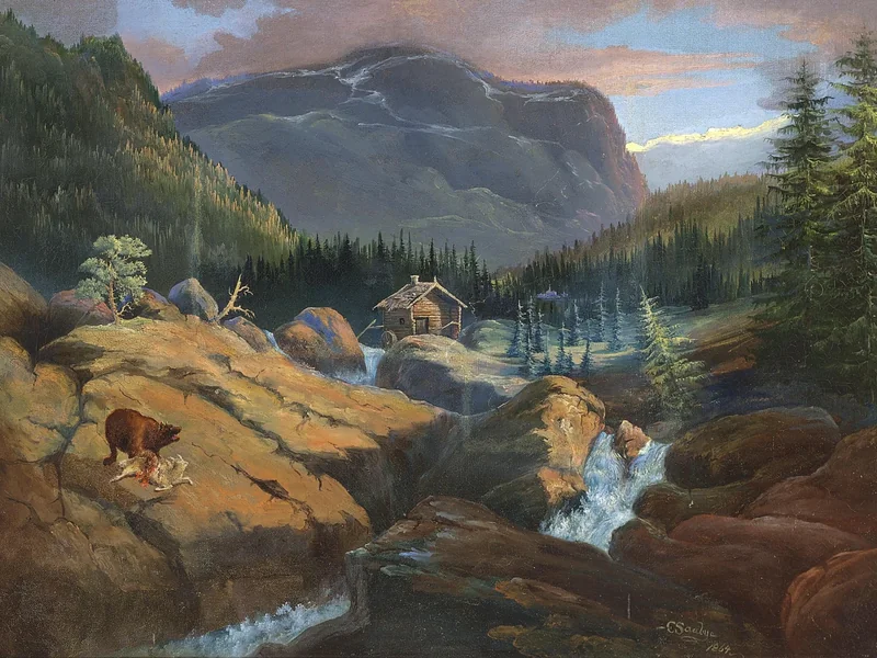 1807-Carl Anton Saabye - Veduta di Hallingdalen in Norvegia - 1864